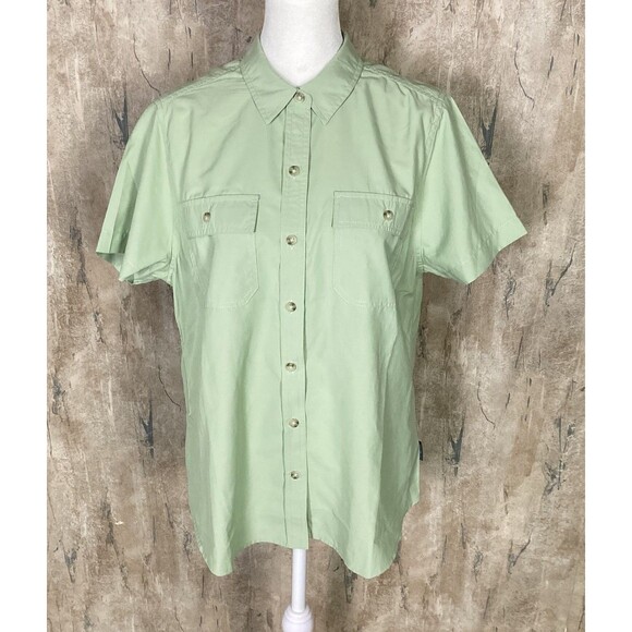 Eddie Bauer Women Sz Small Short Sleeve Wicking Adventure Shirt Green Active NWT - Picture 1 of 10